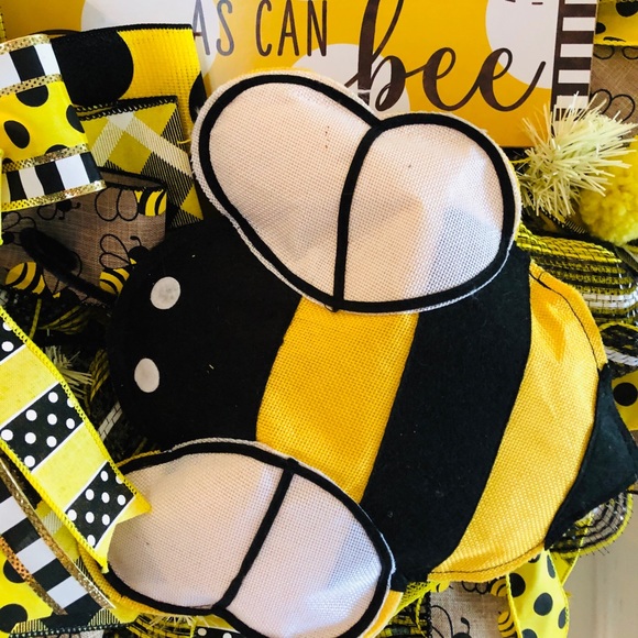Summer Bee Wreath, Bumble Bee Wreath, Bee Wreath, Summer  Spring bee wreath